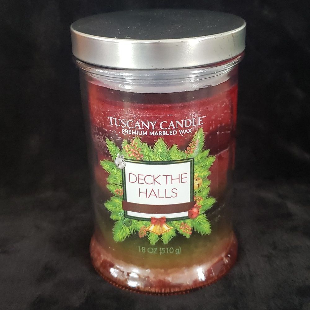 NWT Tuscany Candle - Premium Marbled Wax - "Deck the Halls" Scent - 18 oz